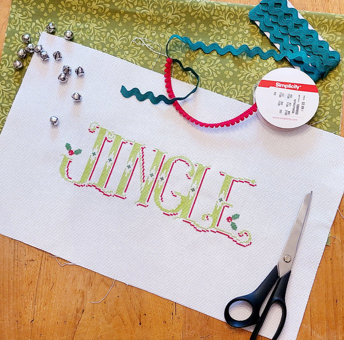 JINGLE Pillow Cross Stitch DIY Gift Kit